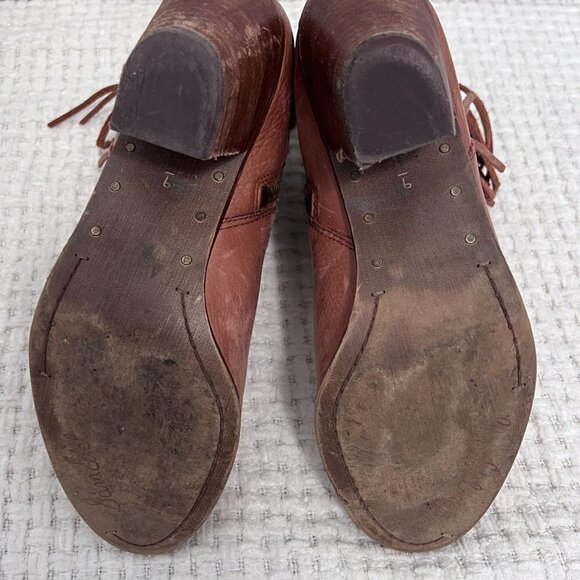 Sam Edelman Louie Fringe Brown Western Booties - Picture 2 of 8